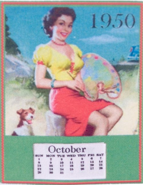 1950 Girl Calendar tin1100