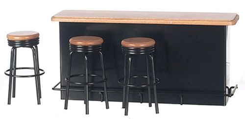 1950'S Counter With 3 Stools/Cs AZT4239