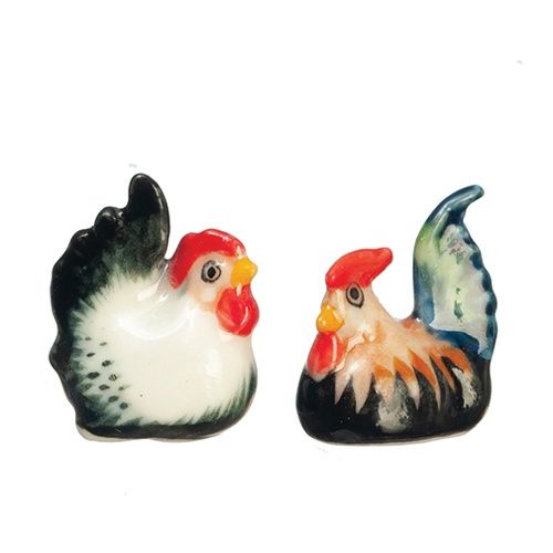 2 Ceramic Chickens AZG8343