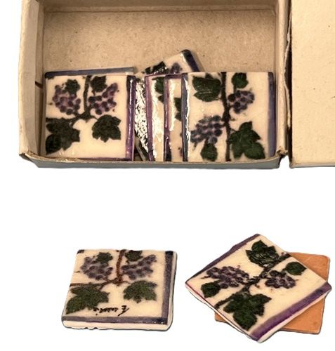 A box of tiny hand painted tiles from Genzano Di Roma mc939x