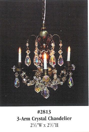 3-Arm Crystal Chandelier hw2813