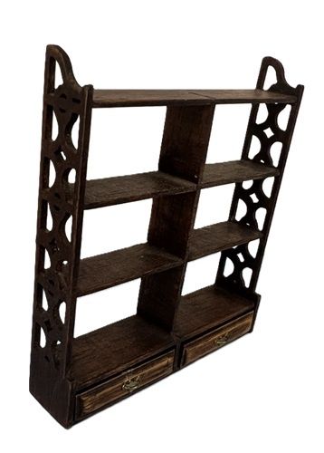 4-Row Wood Shelf with Two Drawers mc362x