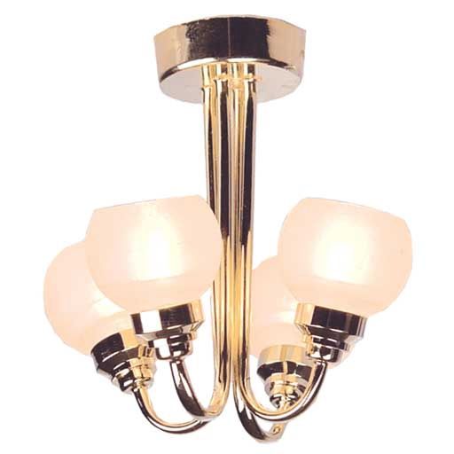 4-Arm Frosted Globe Chandelier hw2791