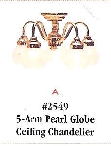 5-Arm Pearl Globe Ceiling Chandelier HW2549