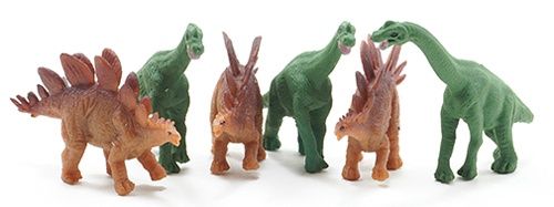 6 Piece Dinosaur Set, 3 Brachiosaurus and 3 Stegosaurus MUL6038
