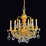 AZHW2816 6-Arm Brass/Crystal Chandelier