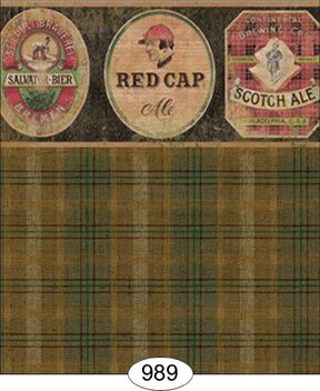 Antique Beer Can Labels - Green- 3 sheets WAL0989