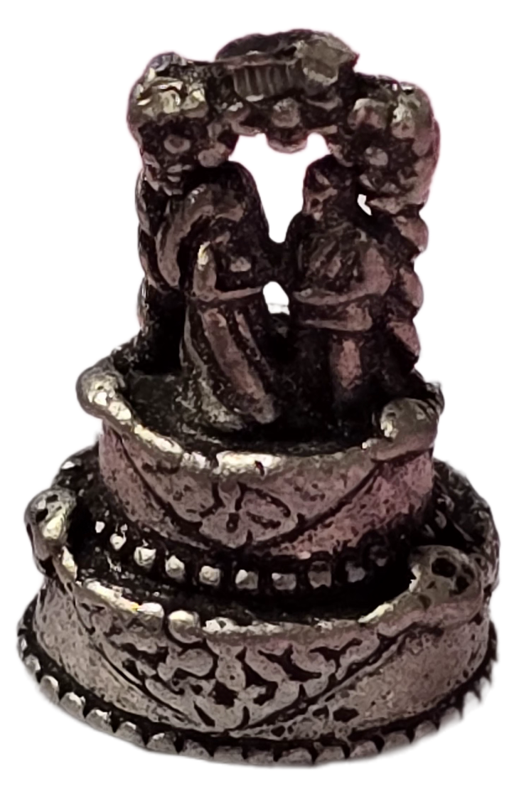 Antiqued Silver Look Wedding Cake Topper mc031212