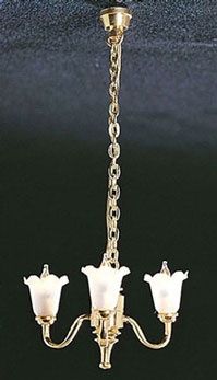 3 Up-Arm Tulip Shade Chandelier CK3004