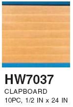 7037 1/2" Clapboard Siding (10 Sheets) HW7037