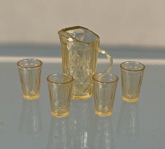 Crystal Pitcher w/4 Tumblers, Mini Kit, D Amber CB092DA