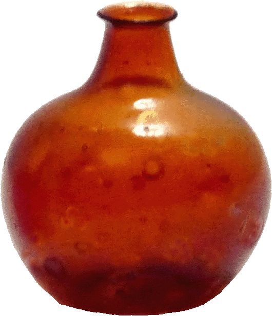 Antique Glass Amber Demijohn bdhb294