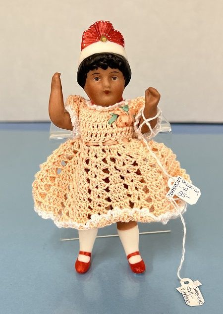 Antique Jointed Doll with Crocheted Dress mc05602