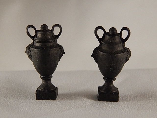 Basalt Style Covered Urns Pair lh675
