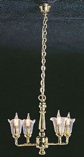 4 Up-Arm Cl Tulip Shade Chandelier ck3002