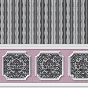 Annabelle Wainscot Mural Black Variation 4 WAL2617