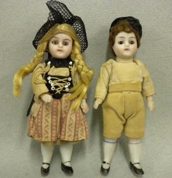 Antique 3" All Bisque Pair ebay3.11