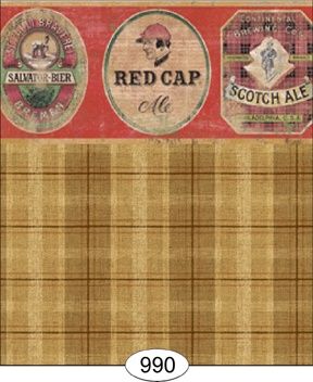 Antique Beer Can Labels - Red- 3 sheets WAL0990