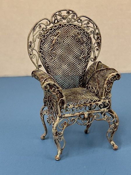Antiqued Wire Wicker Chair mc05684