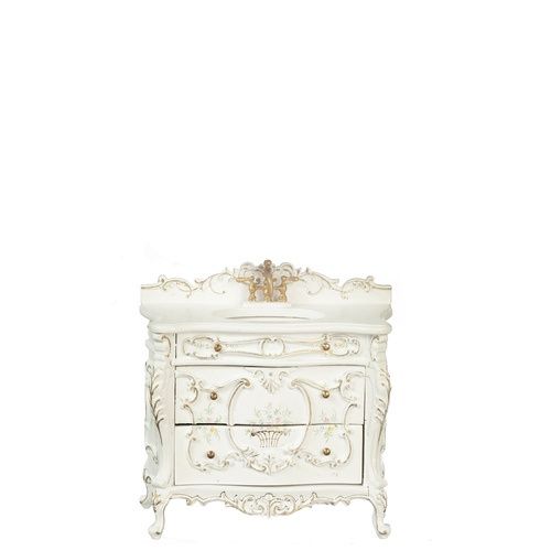 Baroque Bathroom Sink/White JJ09018BWT