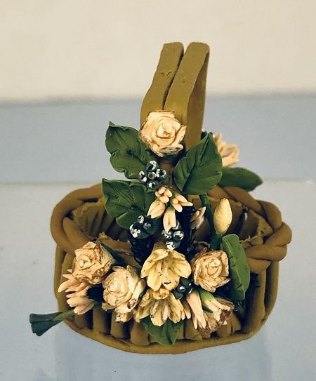 Basket with Flower Arrangement on Handles MC05223