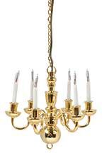 HW2524 6-Candle Colonial Chandelier with Bi-Pin Bulbs