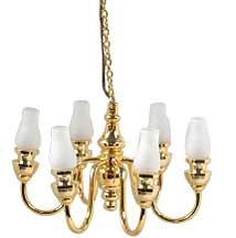 6-Arm Frosted Chimney Chandelier hw2533