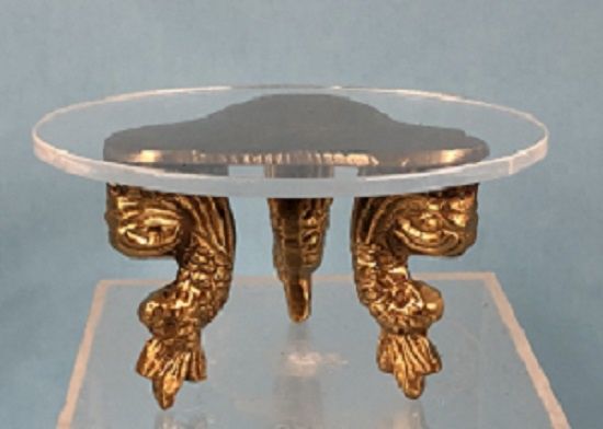 Acrylic Table with Brass Footed Base Auc28