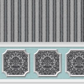 Annabelle Wainscot Mural Black Variation 3 WAL2616