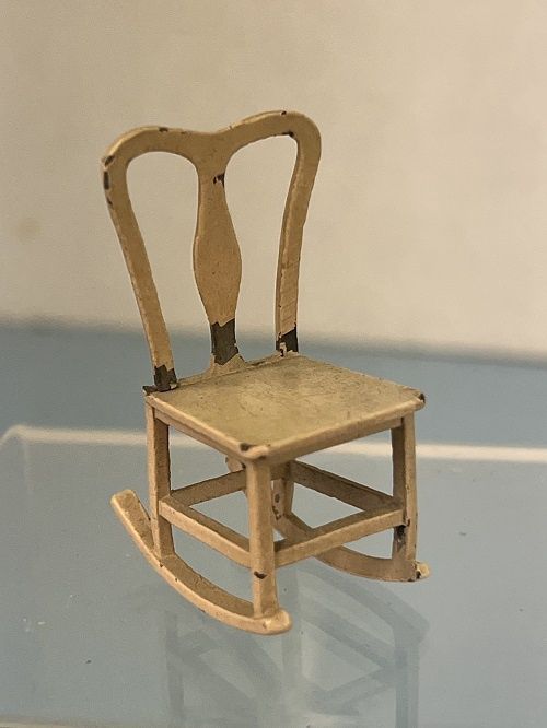 Antique Tootsie Toy Metal Miniature Rocking Chair mn571rcy