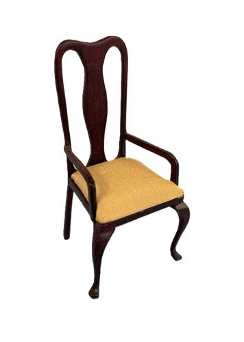 Armchair in Mahogany with Gold Seat Cushion mc30694