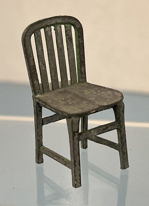 Antique Tootsie Toy Cast Metal Doll House Chair mn571b