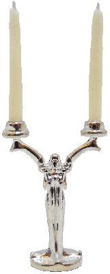 Art Nouveau Candlestick with Candles h214