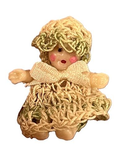 Baby Doll in Green and White Crochet Dress babydoll1