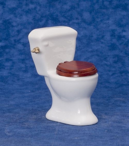 AZT6295T White Toilet w/Brown Seat