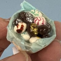 Basket with Different Types of Eggs, Some Chocolate mc489x