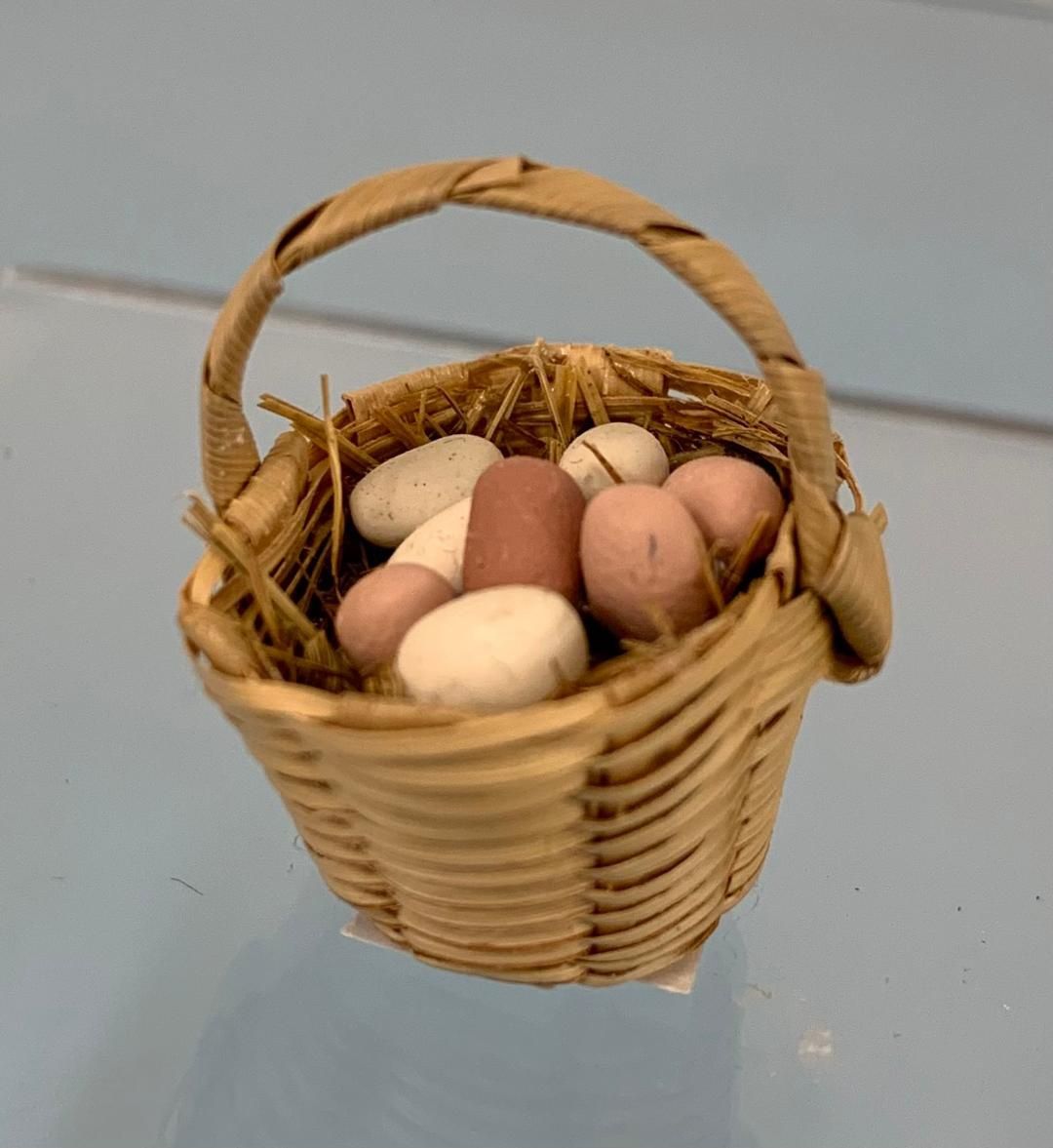 Basket with Brown and White Eggs mc467x