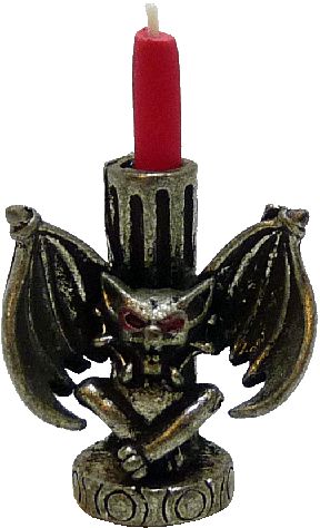 Bat Gargoyle Candle Holder with a Candle bdH102