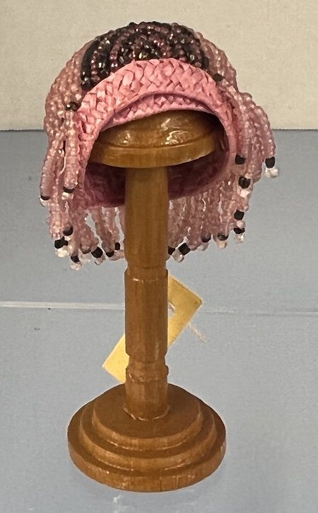 Beaded Hat on Wooden Stand mc04730