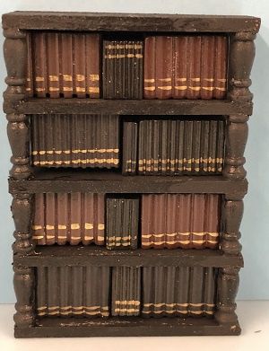 Black Bookcase with Books hom091