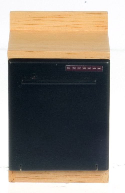 Black Dishwasher Natural Wood cabinet t4452