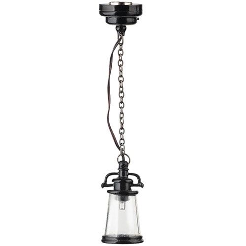 Blk Lantern Ceiling Light/Batt hw34035