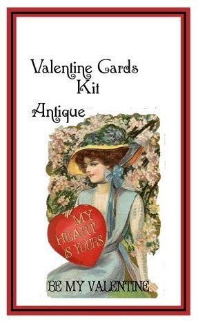Boxed Greeting Cards - Antique Valentine cb222