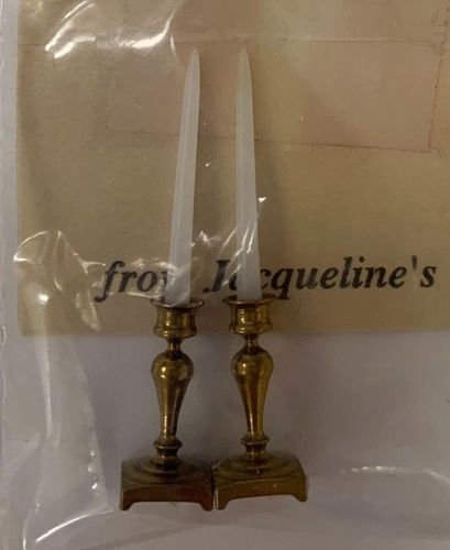 Brass Candlestick Pair with Candles CN2016a