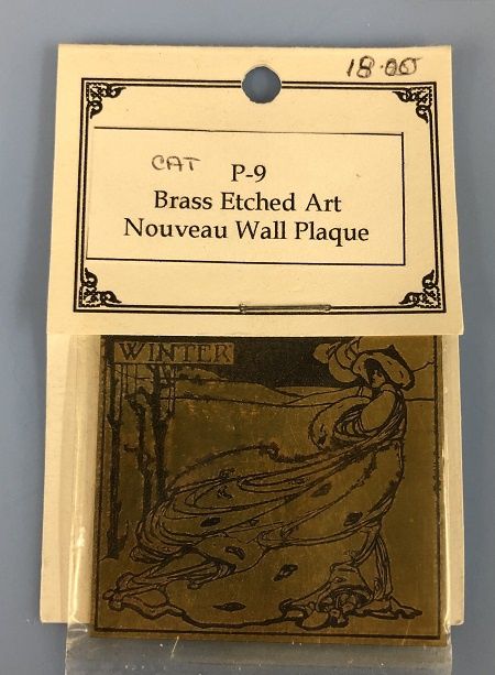 Brass Etched Art Nouveau Wall Plaque 2 catp9