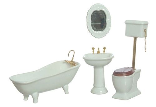Bathroom Set, White, 4Pc AZT5364