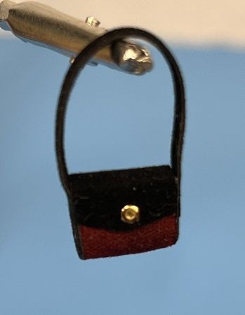 Black and Burgundy Suede Handbag JG0051