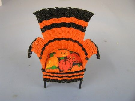 Black and Orange Wicker Chair ala527
