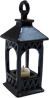 Black Metal Carriage Lantern with Candle bdh176