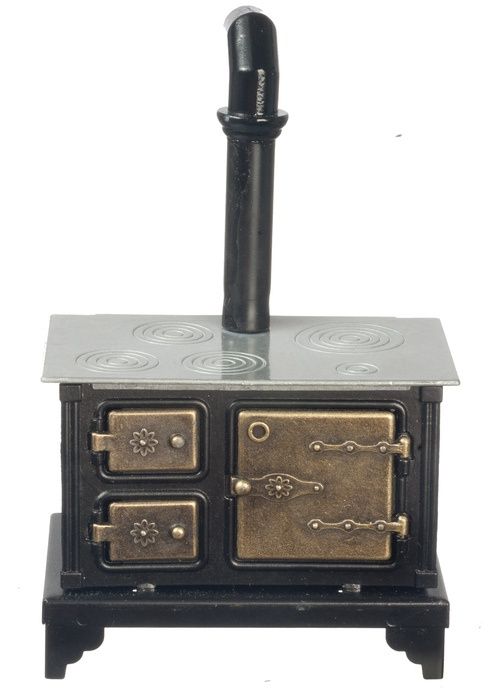 Black Metal Stove with Aged Brass azt6000